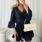 Casual Short V-Neck Lace Suit