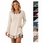 ✨🍂Autumn Hot Sale 70% OFF!!💖Women's Casual Long Sleeve Plaid Patchwork Ribbed Knit Tunic Dress, Autumn Loose Swing Dress with Pockets👗