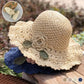 👒Elegant Crochet Straw Hat with Ruffle Detail