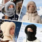 🎉This Week's Special Sales - 60% OFF✨Women 3-in-1 Knitted Balaclava Hat, Fleece Lined Warm Hood Beanie with Scarf & Face Mask, Pom Pom Winter Hat for Outdoor Skiing🧣