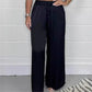 Stylish Drawstring Waist Straight Leg Smooth Loose Trousers with Pockets