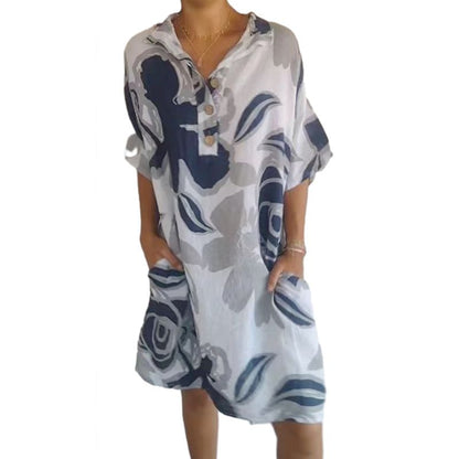 Women's cotton casual elegant printed dress