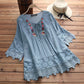 🔥New model for 2024🌸Women's cotton linen loose embroidered top