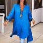 Summer Cotton Linen V-Neck Casual Shirt