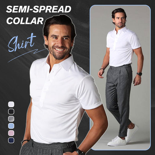 Semi-Spread Collar Shirt