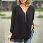 ✨Double-Layer V-neck Zipper 3/4 Sleeves Trendy Tops