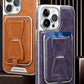 Luxury Business Leather All-in-One Magnetic Exposed Label iPhone Case