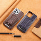 Luxury Business Leather All-in-One Magnetic Exposed Label iPhone Case