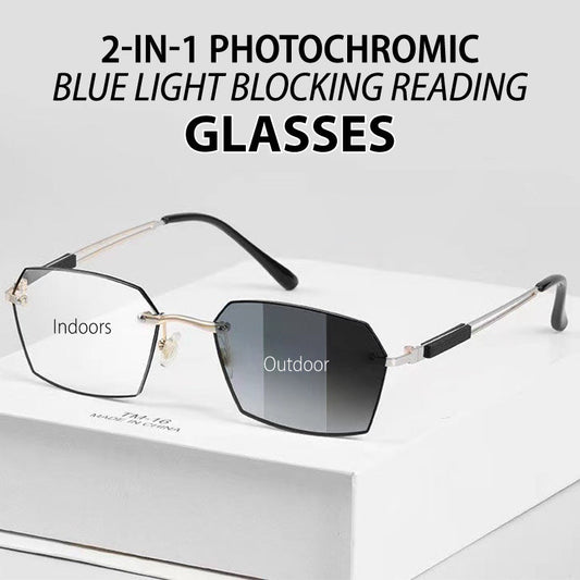 🎁✨Hot sale🔥2-in-1 Photochromic Blue Light Blocking Reading Glasses