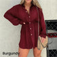 🎉Spring Hot Sale 49% OFF🔥Women's Solid Color Long Sleeve Shirt Suit