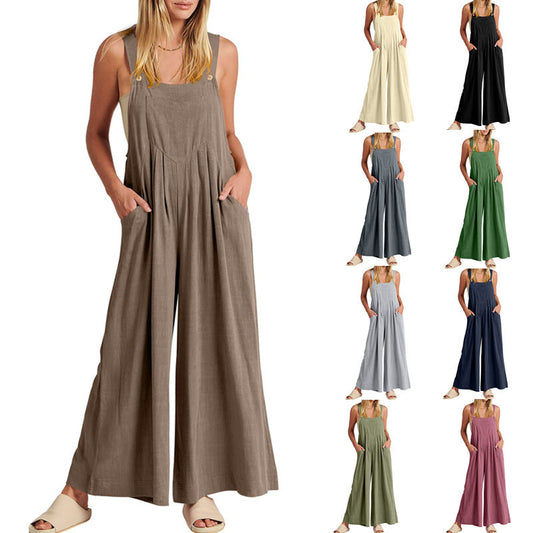 🎁Time-limited Special 50% OFF⏰Plus Size Wide Leg Overalls Jumpsuit
