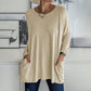 🎁✨Hot sale🔥Women's Round Neck Long Sleeve Loose Pocket T-Shirt