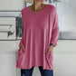 🎁✨Hot sale🔥Women's Round Neck Long Sleeve Loose Pocket T-Shirt
