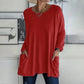 🎁✨Hot sale🔥Women's Round Neck Long Sleeve Loose Pocket T-Shirt