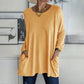 🎁✨Hot sale🔥Women's Round Neck Long Sleeve Loose Pocket T-Shirt