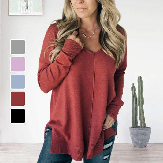 🎁Hot Sale 49% OFF⏳Women's Casual Soft Seam-front V-neck Sweater