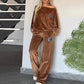 ✨Women’s Cozy Casual Set -  Soft Batwing Top and Wide-Leg Pants