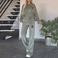 ✨Women’s Cozy Casual Set -  Soft Batwing Top and Wide-Leg Pants
