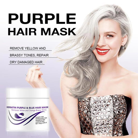 🎁✨Hot sale🔥Purple Keratin Hair Mask - Locks Color & Neutralizes Brass & Yellow Tones