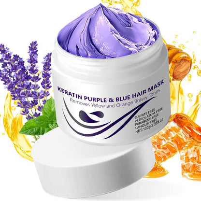 🎁✨Hot sale🔥Purple Keratin Hair Mask - Locks Color & Neutralizes Brass & Yellow Tones