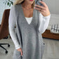 🍂Hot Sale 50% OFF💖Women's Loose-Fit V-Neck Sweater Vest with Pockets