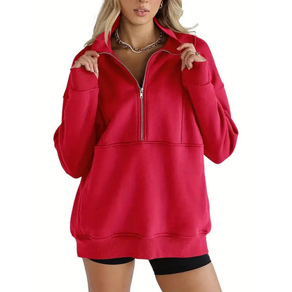 🎁New Year's Sale 49% OFF🔥Women's Casual Lapel Half Zip Tops