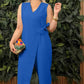 💕Hot Sale 50% OFF💃Women's Solid Color Casual V-Neck Tied Jumpsuit