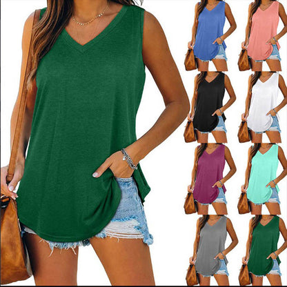 🎁Hot Sale 49% OFF⏳All-match V-Neck Solid Color Vest