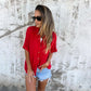 🌸Summer Specials💐 Women's Casual Solid Color Loose Fit Shirt