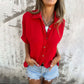 🌸Summer Specials💐 Women's Casual Solid Color Loose Fit Shirt