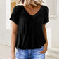 🔥Summer Clearance Madness: 50% OFF !💐Women's Casual Pleated V-Neck Short-Sleeve Top