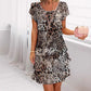 🎉Spring Hot Sale 49% OFF🔥Versatile Stylish Leopard Colorful Print Sequin Dress