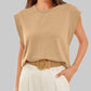 ⏰Limited Sale-50% OFF💗Solid Color Round Neck Cap Sleeve Top