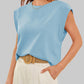 ⏰Limited Sale-50% OFF💗Solid Color Round Neck Cap Sleeve Top