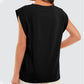 ⏰Limited Sale-50% OFF💗Solid Color Round Neck Cap Sleeve Top