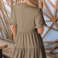 🔥2025 Summer New Arrival💗Women's Ruffle Trim V-Neck Tiered Dress