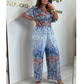 🌷Summer Hot Sale-60% Off🩵Bohemian Print Wide Leg Jumpsuit