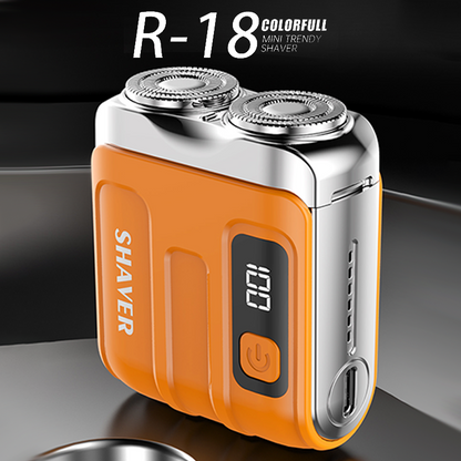 💥Portable Mini Electric Shaver for Men | USB‑C Rechargeable, Digital Power Display, Pocket Size Travel Shaver, Dual‑Blade Close Shave🧳