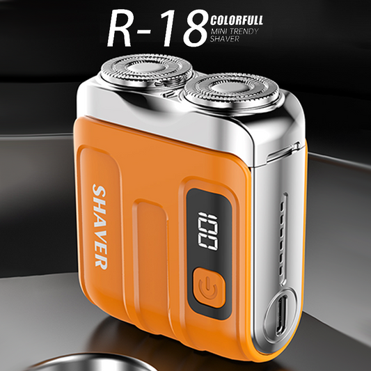 💥Portable Mini Electric Shaver for Men | USB‑C Rechargeable, Digital Power Display, Pocket Size Travel Shaver, Dual‑Blade Close Shave🧳
