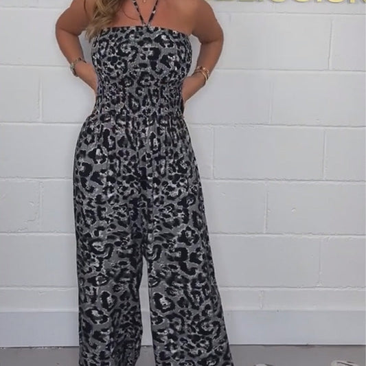 🔥LAST DAY SALE 50% OFF💖Women's Stylish Leopard Print Loose Jumpsuit