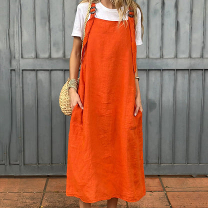 🔥Hot Sale 49% OFF⏳Women's Adjustable Shoulder Strap Dress with Pockets