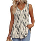 🌞HOT SALE 50% OFF👚Women's Print Flowy Sleeveless V Neck Peplum Tank Tops