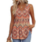 🌞HOT SALE 50% OFF👚Women's Print Flowy Sleeveless V Neck Peplum Tank Tops