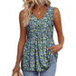 🌞HOT SALE 50% OFF👚Women's Print Flowy Sleeveless V Neck Peplum Tank Tops