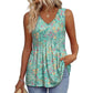 🌞HOT SALE 50% OFF👚Women's Print Flowy Sleeveless V Neck Peplum Tank Tops