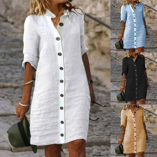 💖Last Day-50% OFF🔥Women’s Minimalist Breathable Button-up Dress