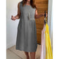 🌺Summer Hot Sale 50% OFF💐Women's Button Pocket Sleeveless Dress