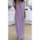 🔥Last Day 50% Discount💃Women's Summer Casual Loose Solid Color Short-Sleeve Long Dress