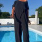 🌸Summer Hot Sale - 50% OFF🌷Solid Color Off-Shoulder Top & Pants Set