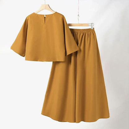 🔥Hot Sale 50% OFF⏳Women's Casual Round Neck 3/4 Sleeve T-Shirt & Loose Pants 2-Piece Set